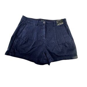 J Crew 3" pleated heritage chino short Size 0 Navy Shorts NWT